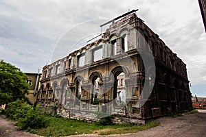 Old abandoned synagogue in Mariupol