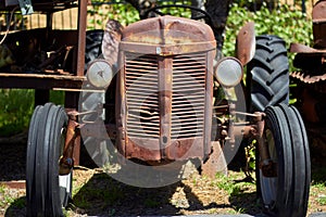 Abandoned Tractor Farm Equipment Left to Rust in Field