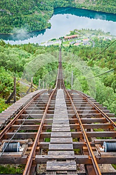 Old abandoned train on the way to Trolltunga, Norway