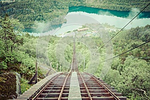 Old abandoned train on the way to Trolltunga, Norway