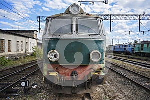 Old abandoned trains on a railway siding in Poland