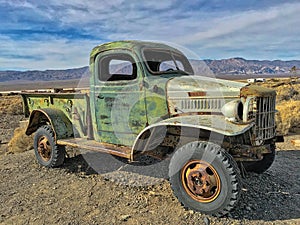 An old abandoned truck in ghost town Ballarat; Death Valley, California, USA