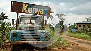 Old abandoned truck in Kenya