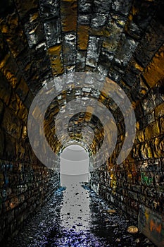 Old and abandoned tunnel on Bruce Trail