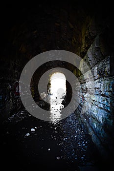 Old and abandoned tunnel on Bruce Trail