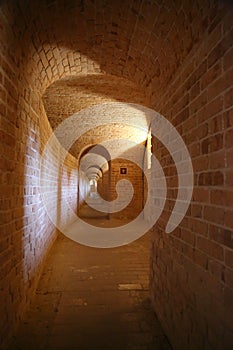 Old abandoned tunnel in fortress