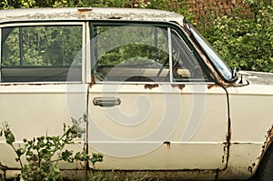 Old abandoned vintage car