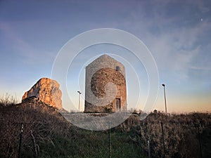 Old abandoned windmill in Calpe