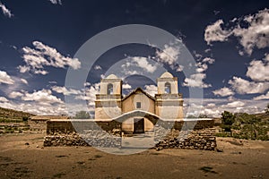 Old abbandoned church in the little town called Tafna, Argentina-Bolivia limit. Puna argentina.