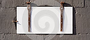 Old abstract white painted rustic wooden board / wooden gate / wooden door texture, with teel bolt - wood background shabby