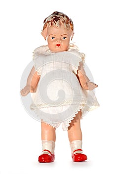 Old abused child doll photo