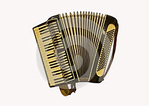 Piano Accordion Musical Instrument Isolated