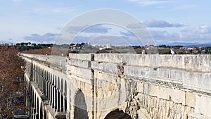 Old acqueduct in the city of Montpellier, southern France.