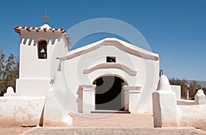 Old adobe church in the countryside of Argentina.