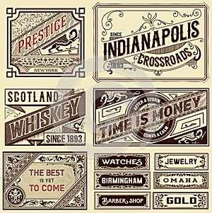 Old advertisement designs - Vintage illustration photo