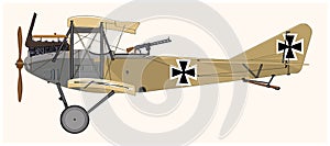 Old aeroplane, albatros : Vector