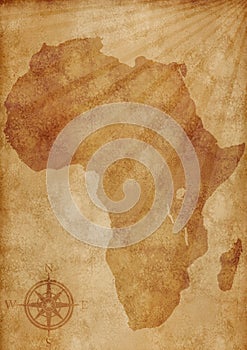 Old Africa map illustration