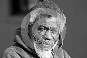 Old African American homeless man