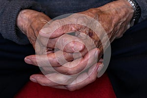 Old age. Hands of an old man