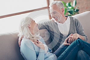 Old aged, caucasianleisure, happy senior couple enjoying time t