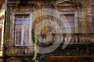 Old, aged and creepy abandoned house