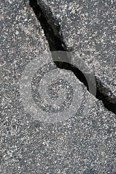 Old aged weathered cracked grey black tarmac texture pattern, large detailed damaged textured asphalt grungy background flat lay