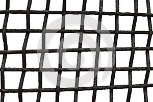 Old Aged Weathered Rusty Wire Mesh Grid Cage Fence Grating Pattern, Isolated Grungy Horizontal Large Detailed Textured Macro