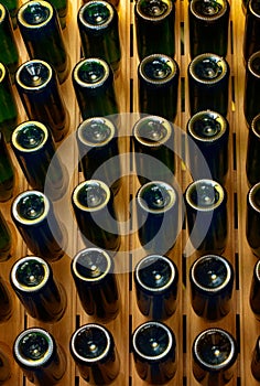 Old aged wine in bottles