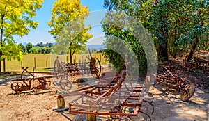Old agricultural tools on the farm