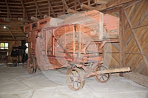 Old agriculture machinery at the German Museum at Frutillar, Chile