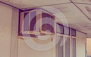 old air compressor on day time .