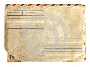 Old air envelope with stamp