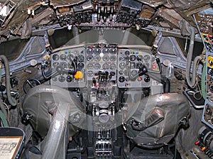 Old aircraft cockpit