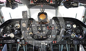 Old airplane cockpit