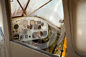 Old airplane cockpit