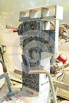 Old airplane cockpit