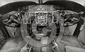 Old airplane cockpit