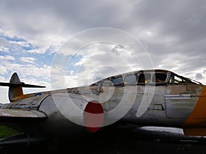 Old airplane in Jet Age muzeum in Gloucester