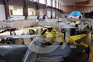 Old airplane in Nikola Tesla Technical Museum in Zagreb