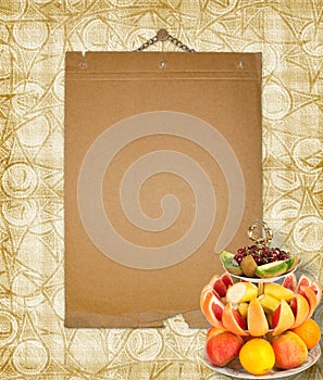 Old alienated paper on the wall for