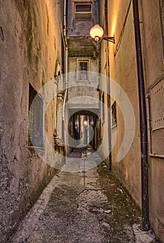 Old alley in Guardiagrele, Abruzzo, Italy photo
