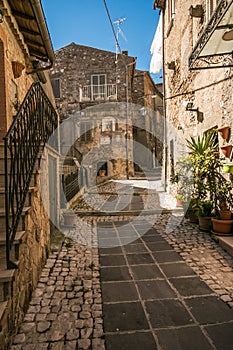 Old alley in the historic center of Trevi nel Lazio photo