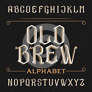 Old alphabet vector font.