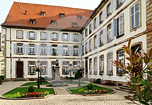 Old alsacien village street view