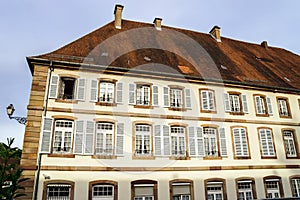 Old alsacien village street view