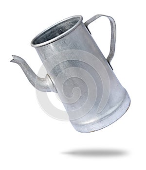 Old aluminium coffee pitcher photo