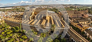 Old amazing Moorish Mosque Cathedral from above in Cordoba, Spain