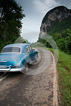 Old american car drive in Cuba