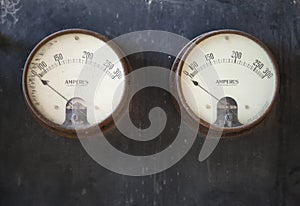 Old Ammeter Pair