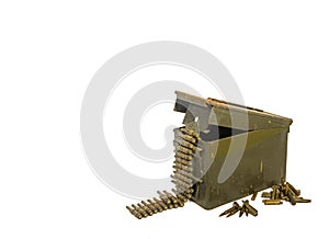 Old ammunition box with ammunition.